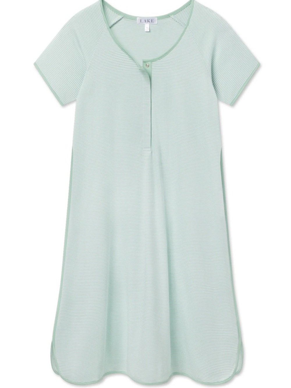 LAKE Short-Sleeve Mint Stripe Nightgown - Medium